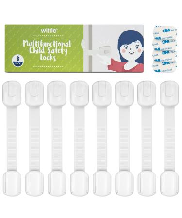 Multifunctional child locking locking for closet closet drawer furniture toilet dishwasher refrigerator and oven!Adjustable strap (8 Pack)