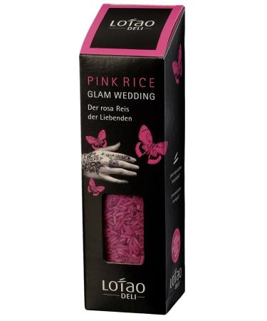 Fruity Lotao organic rice Glam Wedding Pink (1x 300g) |Colorful rosa basmati rice with a short cooking time and fruity fragrance |Grain -loose long grain rice - vegan sustainable high quality glam wedding pink 300 g (1 Pack)