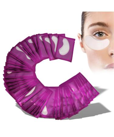 50 pairs of eye pads for eyelash extensions eyelashes pads hydrogel under eyes gel pad patch sticker - cover the lower eyelashes or prevent the eyelids from fluttering (purple)