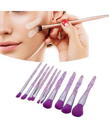 Soft Lightweight Portable Purple Makeup Brush Set - 10 Pcs Blush & Eyeshadow - Skin Friendly Cosmetics for Daily Use - International Shipping Available - Buy Online on SooperMarket.com