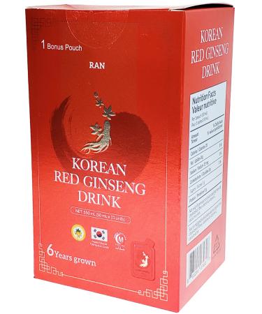 RAN Korean Red Ginseng Tonic 6 Years Grown Rich Panax Ginseng Resilient Source (Pack of 11)