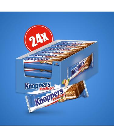 Buy Knoppers NussRiegel 24 x 40g Chocolate Bars with Milk Nougat Cream Hazelnuts & Caramel International Shipping Available - Buy Online on SooperMarket.com