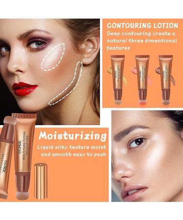 3pcs Liquid Contour Beauty Wand Set - Highlighter & Blush Stick with Cushion Applicator - Buy Online on SooperMarket.com