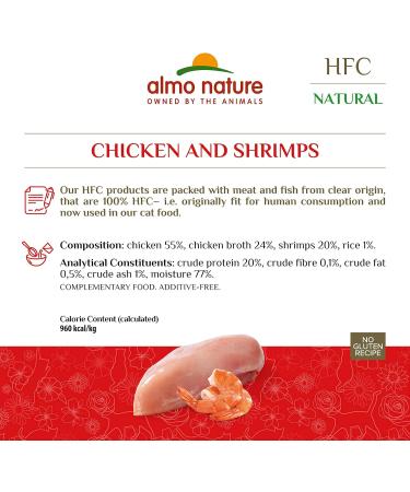 Almo Nature HFC Natural Wet Cat Food - Chicken & Shrimp 24 Pack (70g x 24) - Premium Quality & International Shipping - Buy Online on SooperMarket.com