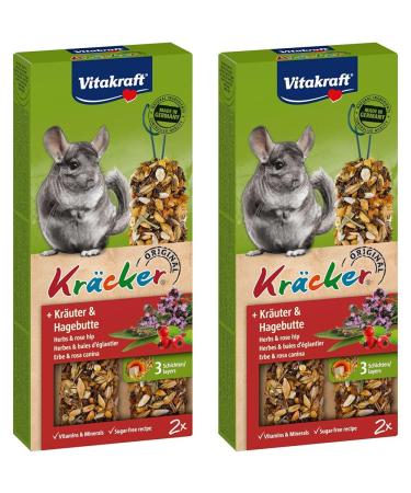 Vitakraft Crackers rodent snack for chinchillas with herbs with rose hip (1 x 2 pieces) (pack of 2) 112 g (pack of 2)