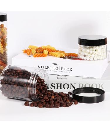 40 Pack 180ml Clear Plastic Jars with Black Lids | Refillable Round Containers for Slime & Beauty Products | Includes Pen & 80 Labels | 6oz - 40 Pack - Buy Online on SooperMarket.com