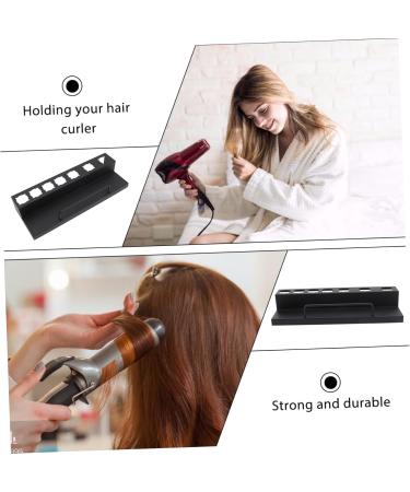 FOYTOKI Curling Iron Rack Hair Curler Holder Wall Mounted Curler Holder Kickstand Black Stainless Steel - Buy Online on SooperMarket.com