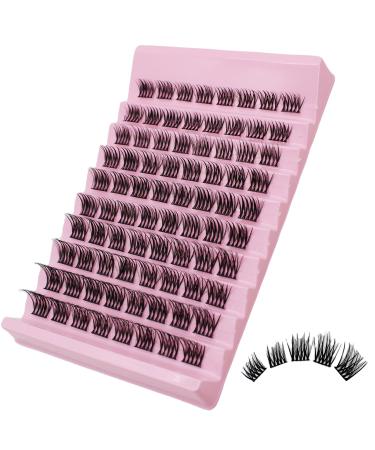 Selawasty 80pcs Lash Clusters DIY Eyelash Extensions Clusters Lashes D Curl Mega Volume Individual Lashes Eyelash Clusters Extensions Wispy Lashes Cluster DIY at Home (S4-D-8-16MIX)