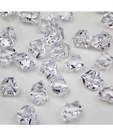 WELMATCH Clear Acrylic Ice Rock Crystals Treasure Gems for Table Scatters, Vase Fillers, Wedding, Banquet, Party, Event, Birthday Decoration (Clear, 150) Clear 150