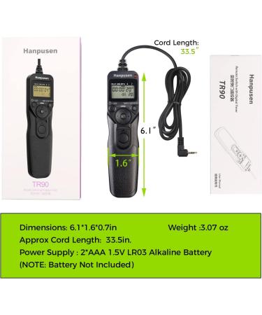 Timer Remote Shutter Release Intervalometer for Canon EOS R6 R RA RP, Fujifilm GFX100S R X-Pro3 X-T4, Olympus OM-D E-M1X Mark II III C6 - Canon Fuji Olympus - Buy Online on SooperMarket.com