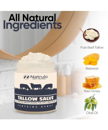 Beef Tallow Salve All Natural Grass Fed Balm for Eczema Dry & Irritated Skin Moisturizing Body Salve with Honey Made in USA - Buy Online on SooperMarket.com