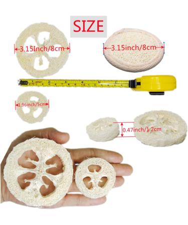 50Pcs Natural Loofah Slice Set for Cleaner Sponge Scrubber and DIY Soap Tools - Includes Exfoliating Pads and Storage Bag - Buy Online on SooperMarket.com