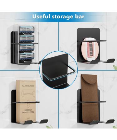pickpiff Razor Holder with Razor Blades Refills Storage Self-Adhesive Stainless Shaver Hook Wall Mouthed Bathroom Shower Accessories Black Single Other - Buy Online on SooperMarket.com