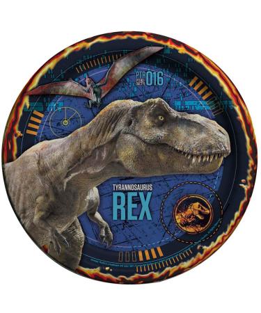 Unique Round Dinner Paper Plates - 9 | Jurassic World | 8 Pcs