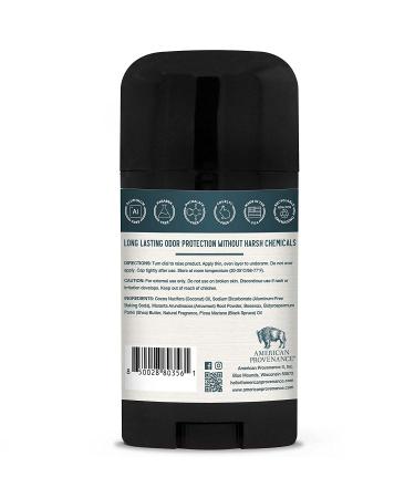 American Provenance Men's Aluminum Free Deodorant - Long-Lasting Natural Protection with Essential Oils - Oud Wood & Spruce Scent - Made in USA - Cruelty Free - 1 Pack - Buy Online on SooperMarket.com