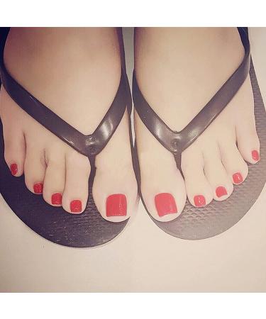 RODAKY Glossy Red Press On Toe Nails - 24PCS False Toe Nail Set for Women - Buy Online on SooperMarket.com