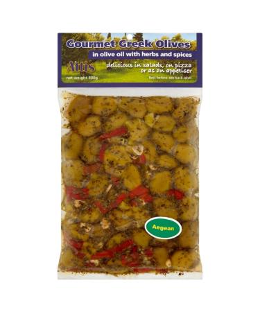 Attis Gourmet Greek Aegea Pitted Olives in Olive Oil 400 g