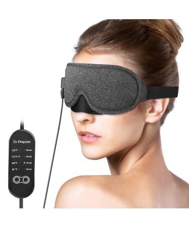 DR.PREPARE Heated Eye Mask Electric USB Cotton Eye Compress Heating Pad with Smart Temperature & Timer Control Earplugs for Sleep Dry Eyes Blepharitis Dark Circles and Puffy Eyes