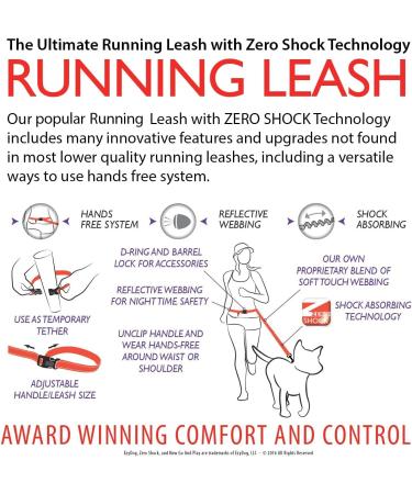 Ezydog Jogging Leash for Small & Medium Dogs - Reflective & Elastic Bungee - 210cm Red | Perfect Running Gear for Dog Owners - Buy Online on SooperMarket.com