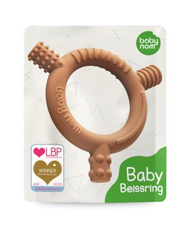 Baby nom bite ring baby cooling - bpa -free bite ring baby cooling dental aid baby gripping -free baby biting toys baby gripping toys baby to baby teeth tea- baby chicken stuff baby sandbrown