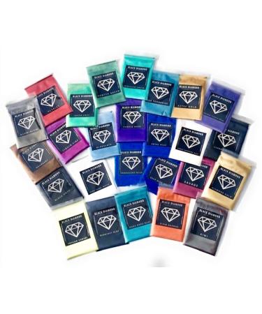 26 Color 2g Each Variety Pack 1 Black Diamond Pigments Multipurpose DIY Arts and Crafts Additive | Natural Bath Bombs Resin Art Slime Epoxy Soap Nail Polish