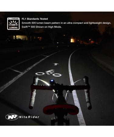 NiteRider Swift 500 Front and Sabre 110 Rear Bike Light Combo Pack - USB Rechargeable, Easy Install, Water Resistant LED Lights for Road Commuting and Cycling Safety - Buy Online on SooperMarket.com
