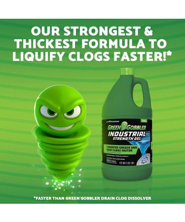 Green Gobbler Industrial Strength Drain Clog Remover Gel | Safe for Pipes Toilets Sinks & Septic Systems - 64 fl. oz - Buy Online on SooperMarket.com
