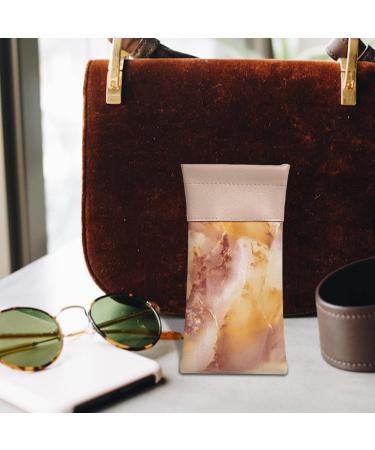 Facynde Water-Repellent Sunglasses Case - Marble PU Leather Squeeze Top Bag for Men & Women - Soft Stylish Pink Glasses Holder - Buy Online on SooperMarket.com