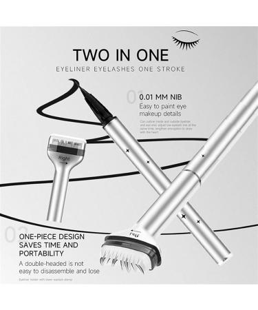 Lower Lash Stamp - Waterproof Eyelash Stamp Kit 2-in-1 Waterproof Sweatproof Eyeliner Quick Eye Makeup Tool Liquid Eye Liner Stamp Eyeliner Pencil for Bottom Lashes(Black set) - Buy Online on SooperMarket.com