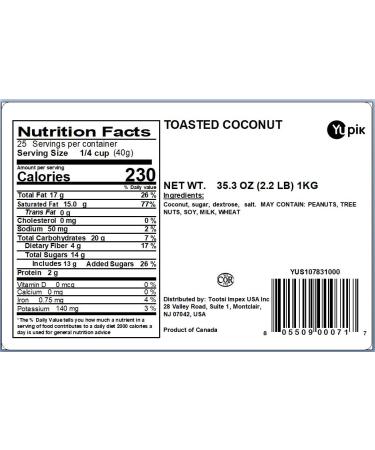 Yupik Coconut Toasted Nuts 35.2 Oz (2.2lb) - Pack of 1 - Buy Online on SooperMarket.com