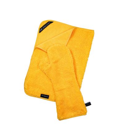 Canicoat dog towel SECCARE with glove in the set Oeko-Tex certified suction-strong & fast drying microfiber.(M/l yellow) m/l yellow