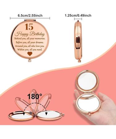 2 Pack Compact Mirror Set - 15th Birthday Gifts for Girls - Inspirational Makeup Mirror for Daughter, Sister, Niece, Cousin, BFF - Buy Online on SooperMarket.com
