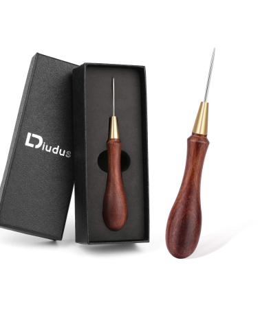 DIUDUS Leather Wooden Handle Scratch Awl  Wooden Handle Scratch Awl Tool  Leather Sewing Awl for Leather Punch Hole or DIY Handmade
