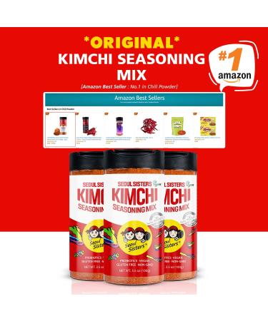 SEOUL SISTERS Korean Kimchi Powder Seasoning Mix - Spicy 3.5 oz (100g) | Probiotic Barbecue Rub for Meat & Vegetables - Buy Online on SooperMarket.com