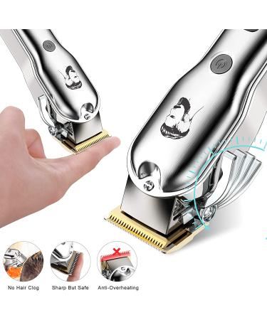 Hatteker Men's Hair Clipper & Beard Trimmer - Cordless and Waterproof Grooming Kit with Colorful Combs - Silver - Buy Online on SooperMarket.com