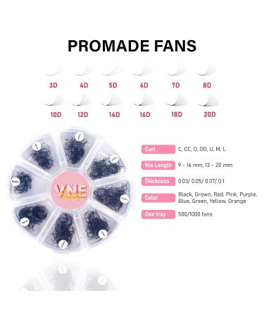 Combo 3 Pack of 1000 Premade Mixed Length Volume Lash Extensions - Customizable Mega Eyelash Fans for Ultimate Beauty - Buy Online on SooperMarket.com