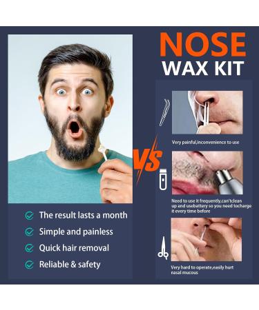 Nose Wax Kit Nose Wax 100g for Men & Women Nose Hair Removal Wax Hair Wax with 20 Applicators 10 Containers Nose Wax Quick Easy Nose Hair Wax Kit (10-20 Times Usage) - Buy Online on SooperMarket.com