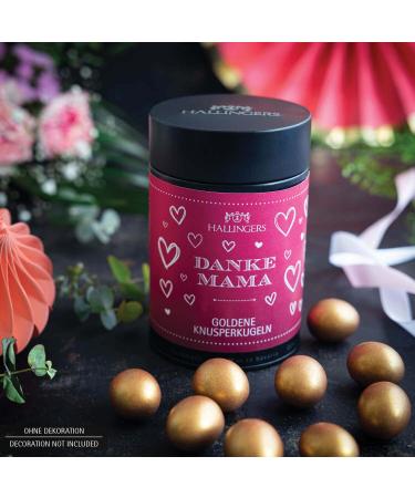 Hallingers Thanks Mama - Golden Knusperkugeln with Marc de Champagne | Perfect Mothers Day & Fathers Day Gift for Mom & Grandma | 150g Crisp Balls - Buy Online on SooperMarket.com