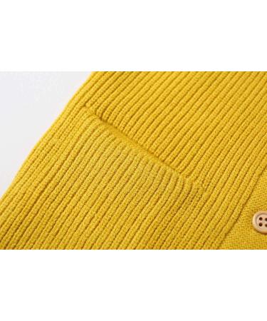 SMILING PINKER Toddler Girls Yellow Knit Cardigan 12-24 Months | Soft & Warm Sweater with Pockets - Buy Online on SooperMarket.com