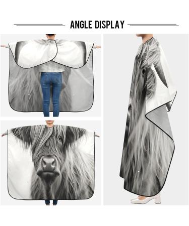 Kigai Highland Cow Barber Cape - Adjustable Waterproof Salon Hair Cutting Cape for Men & Women - Buy Online on SooperMarket.com