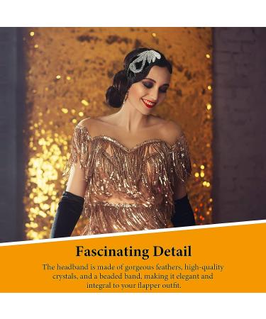 WLLHYF 1920s Flapper Headband - Vintage Rhinestone Hairband for Women & Girls (Silver) - Buy Online on SooperMarket.com