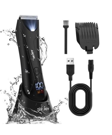 Body hair trimmer men electrical intimate razor for men electrical body razors for men's men's pubic hair trimmer body groom for the genital area armpits and breast with charging station