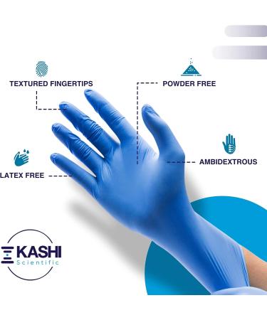 Kashi Scientific Disposable Nitrile Exam Gloves - 4 mil, Powder-Free, Latex-Free, Blue - X-Small, 100 Count - Food Safe Gloves - Buy Online on SooperMarket.com