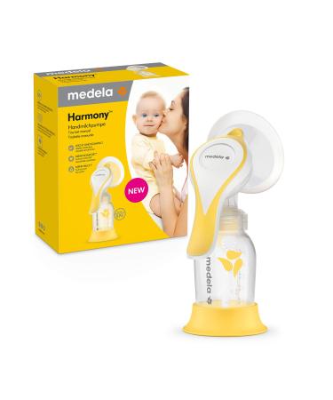 Medela Hand Milk Pump Harmony-Compact Swiss Design with Personal Fit Flex Breasthap and Medela 2-Phase Expression Technology 1 piece (1 SPACE)