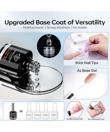 Modelones 2Pcs 15ml No Wipe Gel Top Coat & 4 in 1 Nail Glue Base - Long Lasting Nail Duet Set for Acrylic Nails - Buy Online on SooperMarket.com