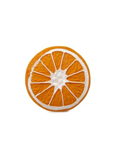 Oli & Carol  Clementino The Orange  Chewable Fruit-Shaped Teething Toy for Baby  Natural Hevea Rubber