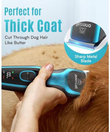 oneisall Professional Dog Clippers for Thick Hair - Heavy-Duty Cordless Grooming Clippers with Metal Blade for Cockapoo - Blue - Buy Online on SooperMarket.com