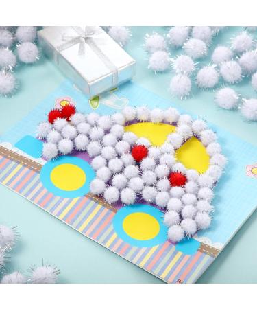 1000 Count 0.6 Inch White Glitter Pom Poms for Crafts and DIY - Fuzzy Craft Balls Hobby Supplies - Buy Online on SooperMarket.com