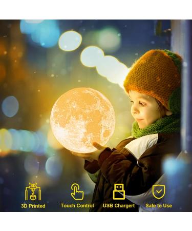 Balkwan 3D Moon Lamp - Dimmable USB Touch Lamp for Kids & Lovers | Ideal Birthday & Bedroom Romantic Gift (4.7 inch) - Buy Online on SooperMarket.com
