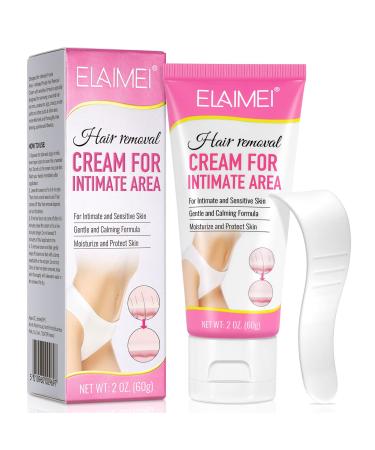 Intimate/Private Hair Removal Cream Painless and Flawless Hair Removal Cream for Unwanted Hair on Arms Underarms Legs Chests Private Parts and Bikini Area For Men Women 60g (For Women)